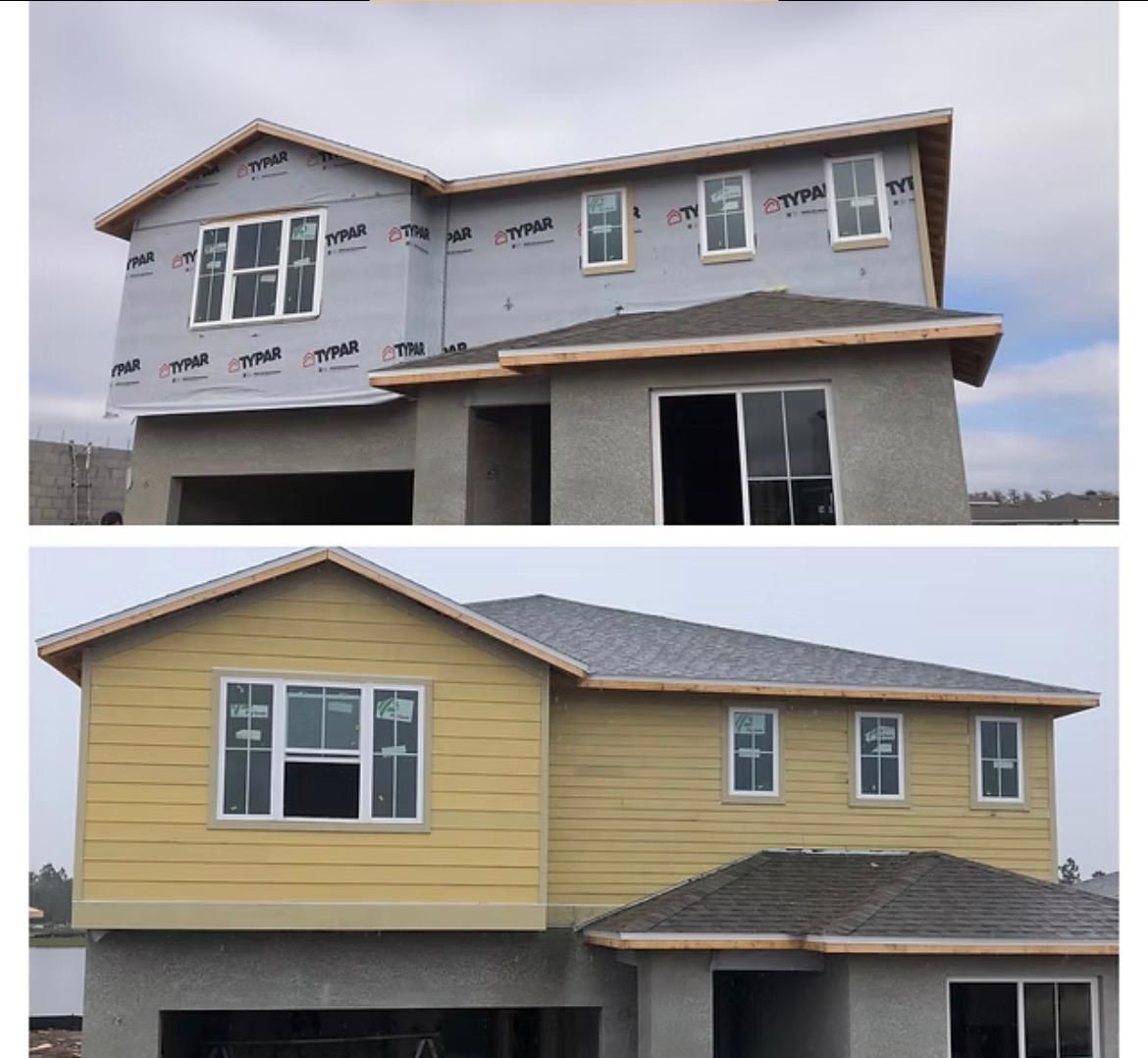 New construction home receiving lap siding installation in Central Florida — photo 11