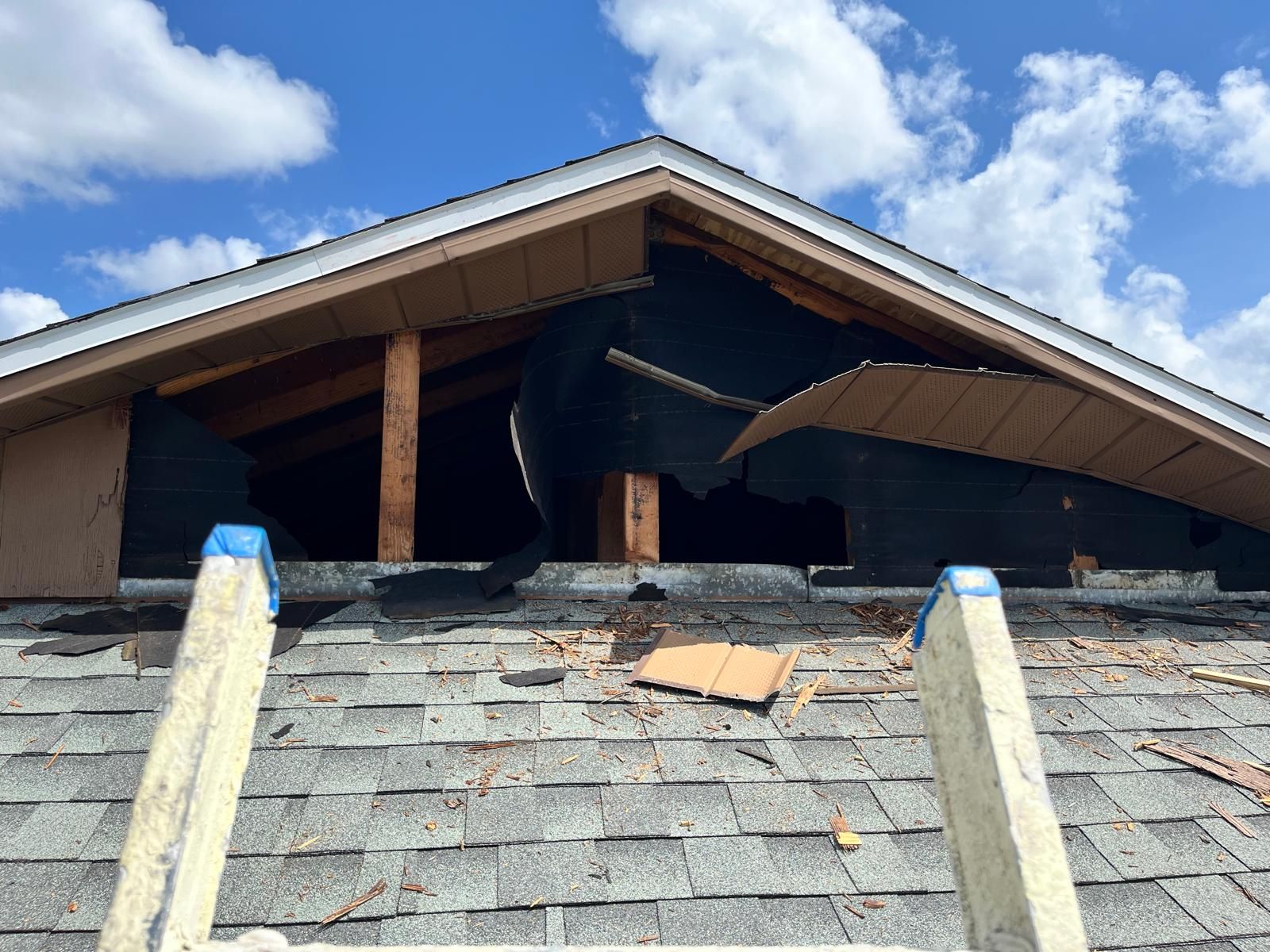 Gable end siding and sheathing repair on a Florida home — photo 2
