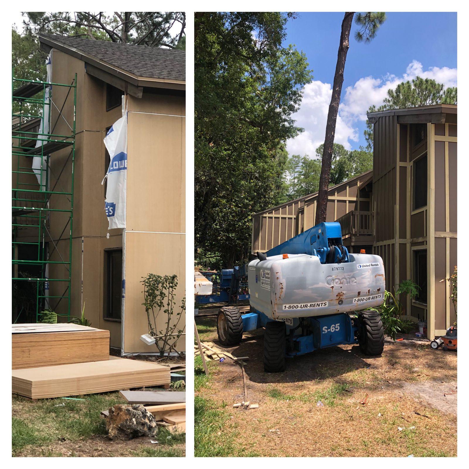 Siding installation in progress on a residential exterior wall